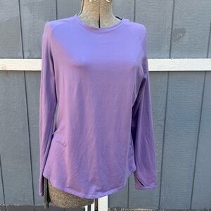 Climate Right xl purp soft thin fleece sweatshirt with thumb slits in the sleeve